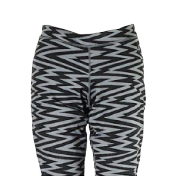 🌺 Nike Zebra Stripe Black & Gray Mesh High Rise Leggings Size S - Picture 5 of 11